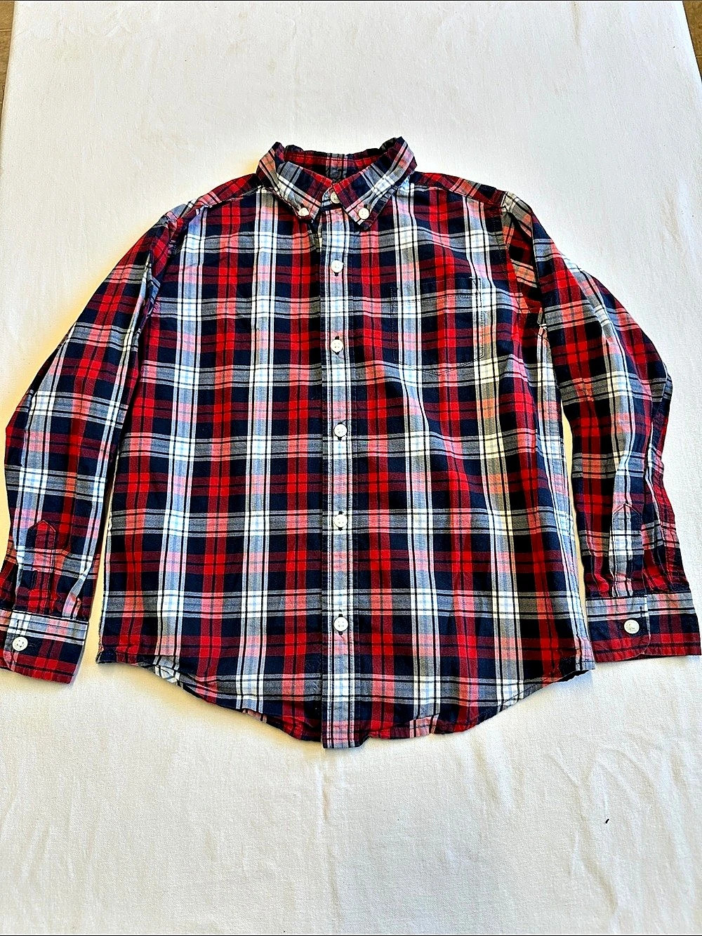 Janie and Jack Plaid Button Down Shirt Girls Size 6